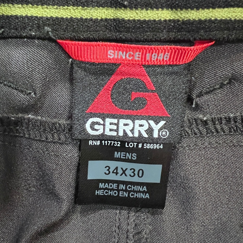 Gerry Mens Black Performance Hiking Pants 34x30 Nylon Spandex Outdoor Gorpcore - Picture 2 of 10